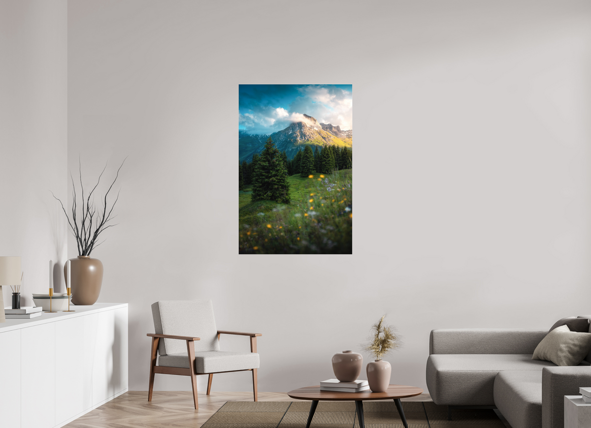 80 x 120 cm, Photo Print Under Acrylic Glass Omeshorn View, Lech Austria