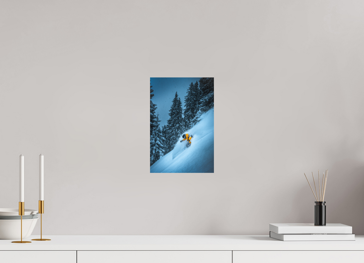 20 x 30 cm, Papierprint ohne Rahmen Powder Turn at the Sonnenkopf, Klostertal