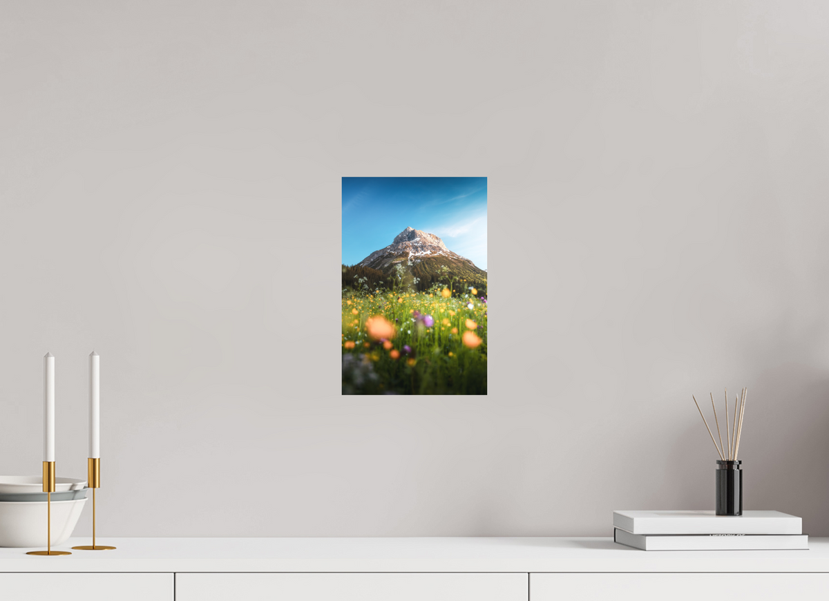 20 x 30 cm, Papierprint ohne Rahmen Omeshorn in the Sunset Glow, Lech