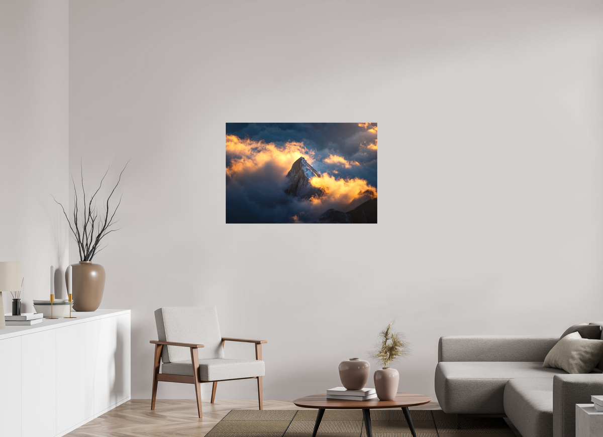 105 x 70 cm, Papierprint ohne Rahmen Säntis Cloud Glow at Sunset, Switzerland