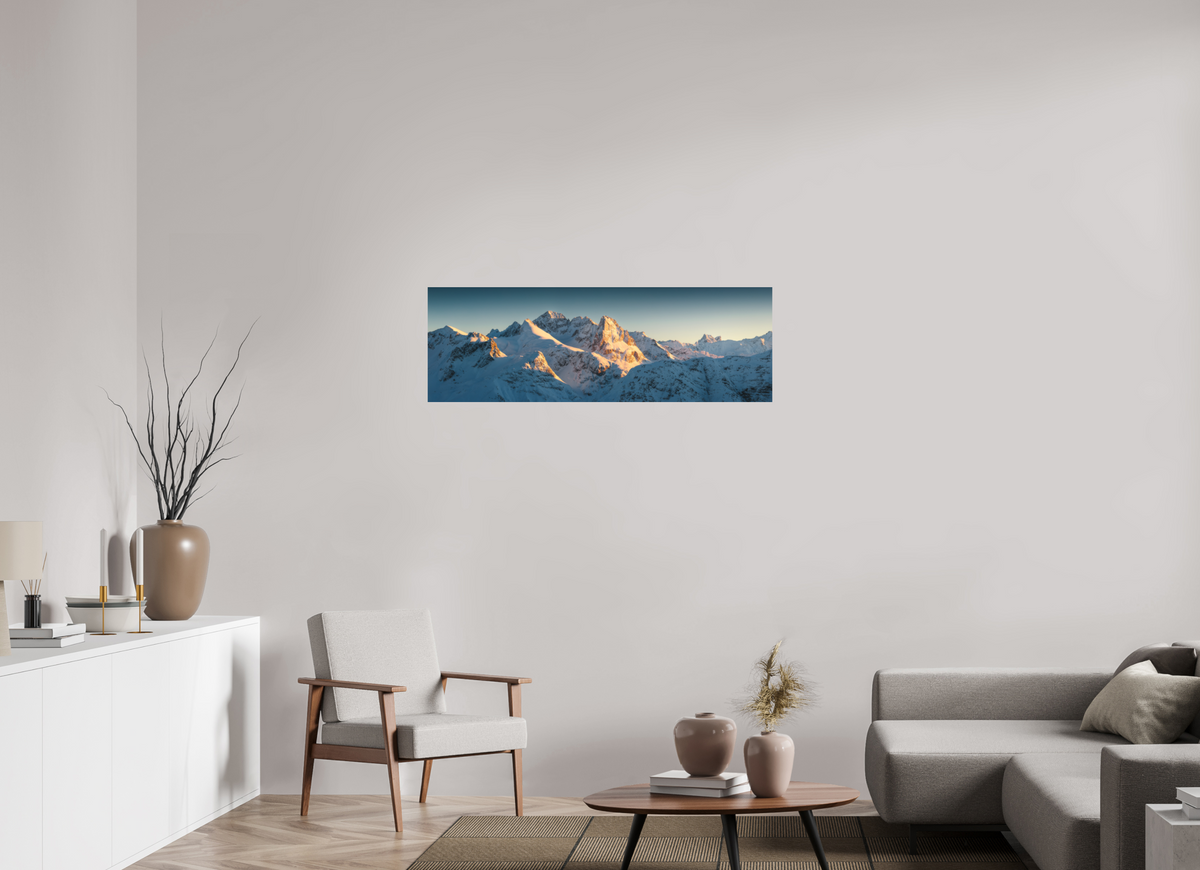 120 x 40 cm, Papierprint ohne Rahmen Roggalspitze Sunset, Arlberg Austria