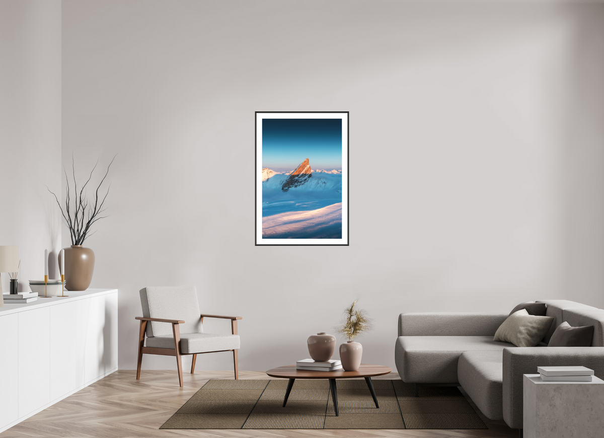 70 x 105 cm, Rahmen-Schwarz Roggspitze Sunset Light, Arlberg