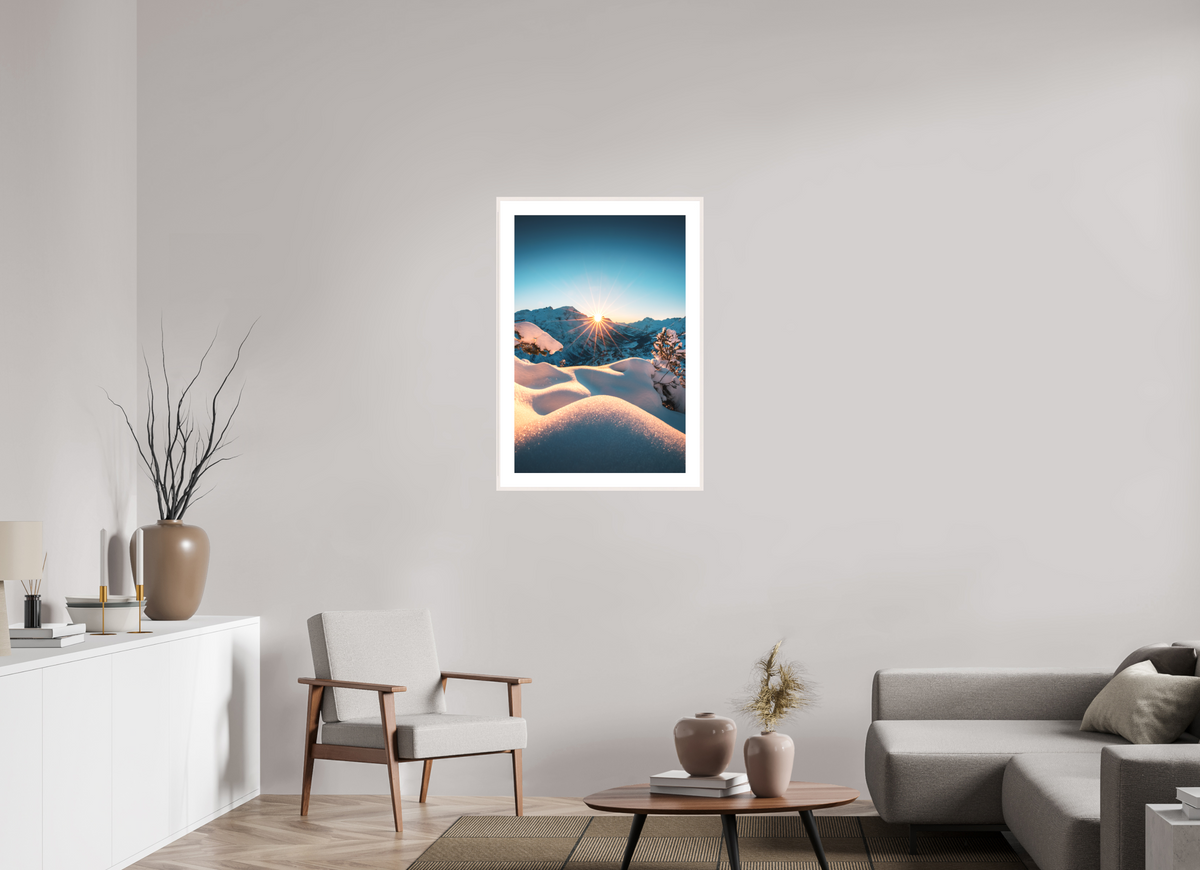 60 x 90 cm, Rahmen-Weiß Kriegerhorn, Lech Arlberg