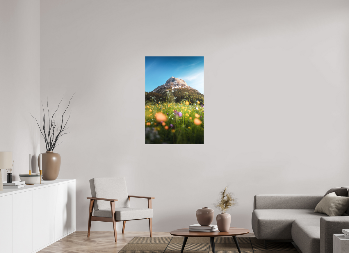 70 x 105 cm, Papierprint ohne Rahmen Omeshorn in the Sunset Glow, Lech