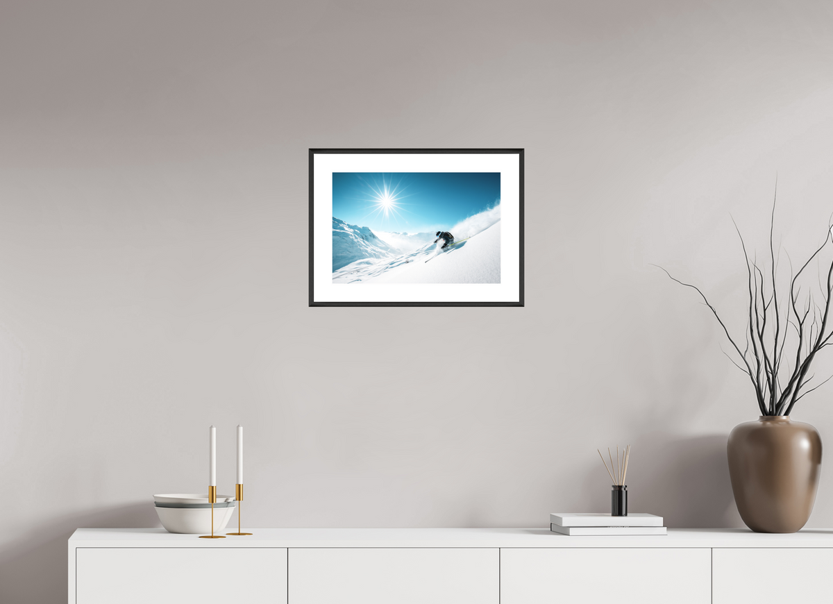 45 x 30 cm, Rahmen-Schwarz Freeride Action, Zürs
