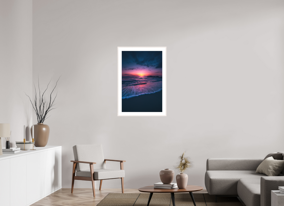 60 x 90 cm, Rahmen-Weiß Falassarna Evening, Crete Beach