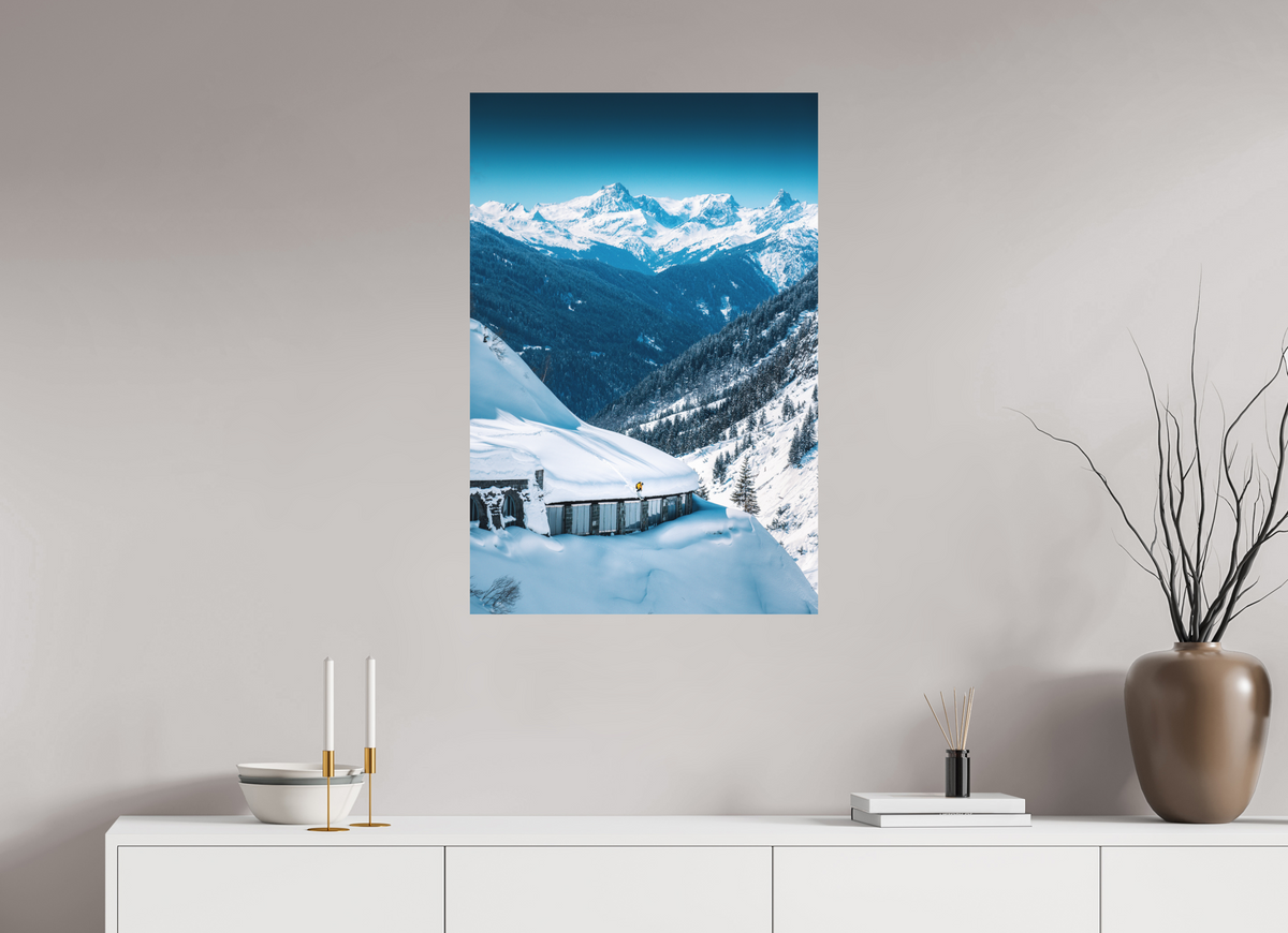 60 x 90 cm, Papierprint ohne Rahmen Ski Jump at the Flexenpass, Arlberg