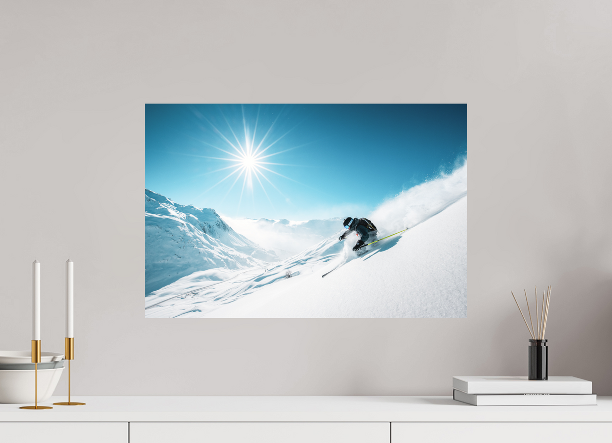 60 x 40 cm, Papierprint ohne Rahmen Freeride Action, Zürs