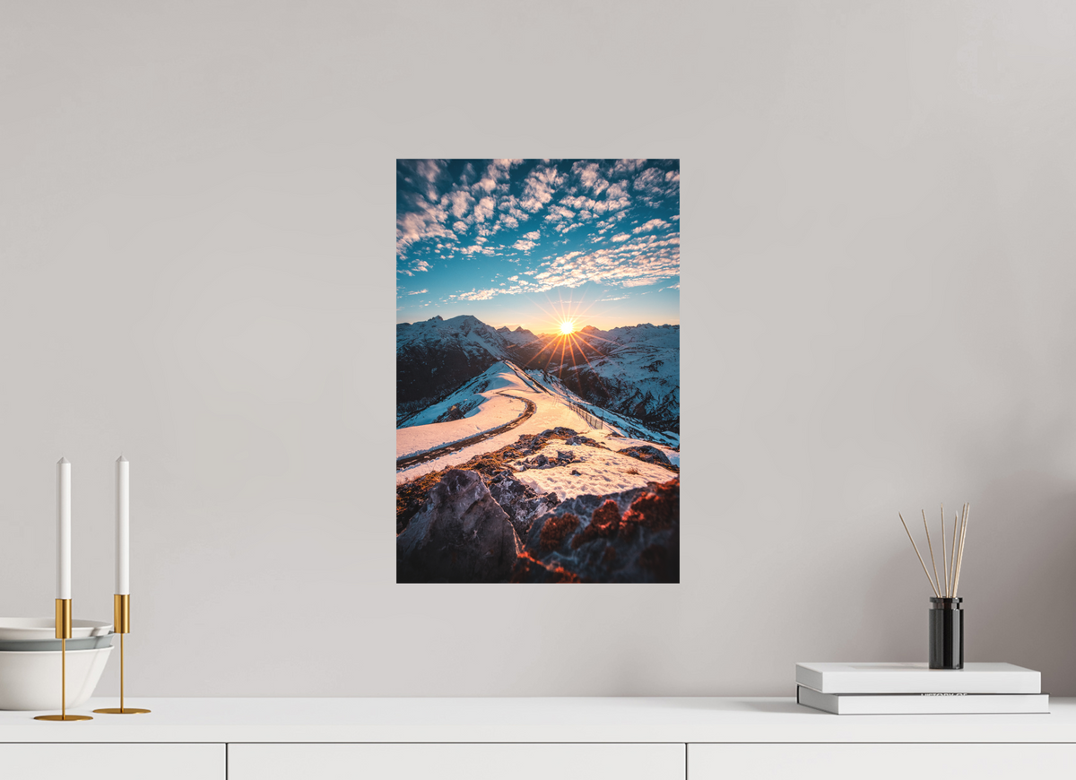 30 x 45 cm, Papierprint ohne Rahmen Kriegerhorn at Sunset, Lech
