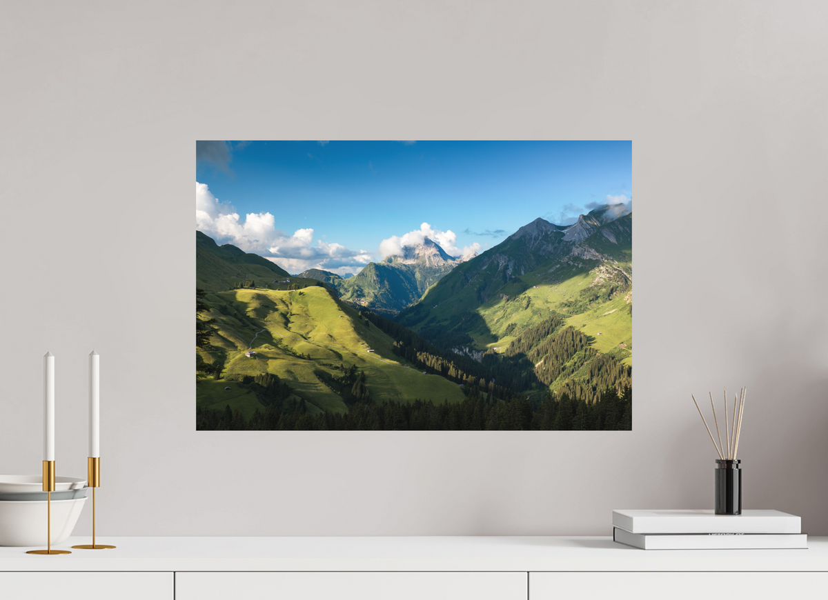 60 x 40 cm, Papierprint ohne Rahmen Valley View to the Biberkopf, Warth