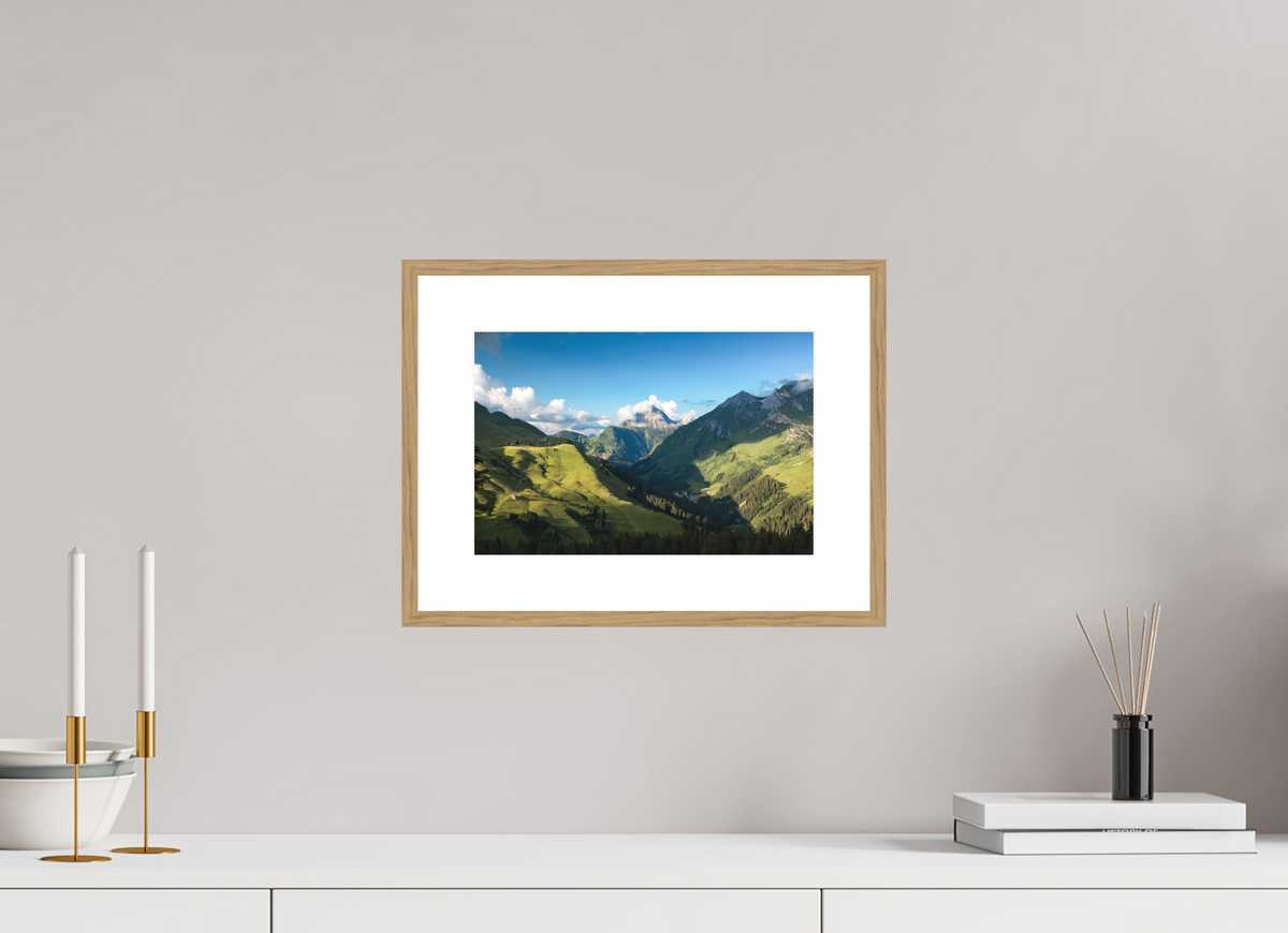30 x 20 cm, Rahmen-Holzoptik Valley View to the Biberkopf, Warth