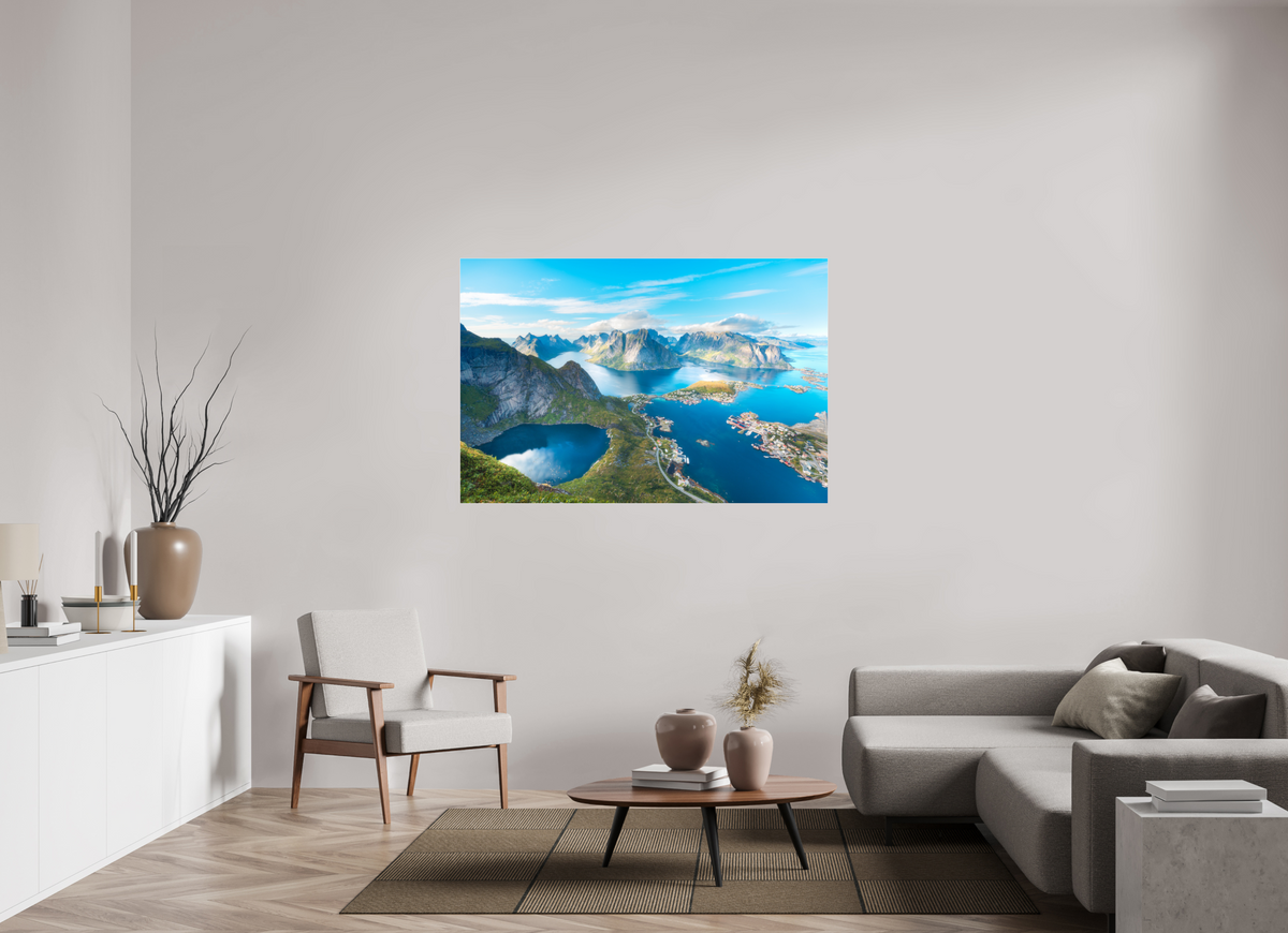 150 x 100 cm, Photo Print Under Acrylic Glass Reinebringen View, Lofoten Norway