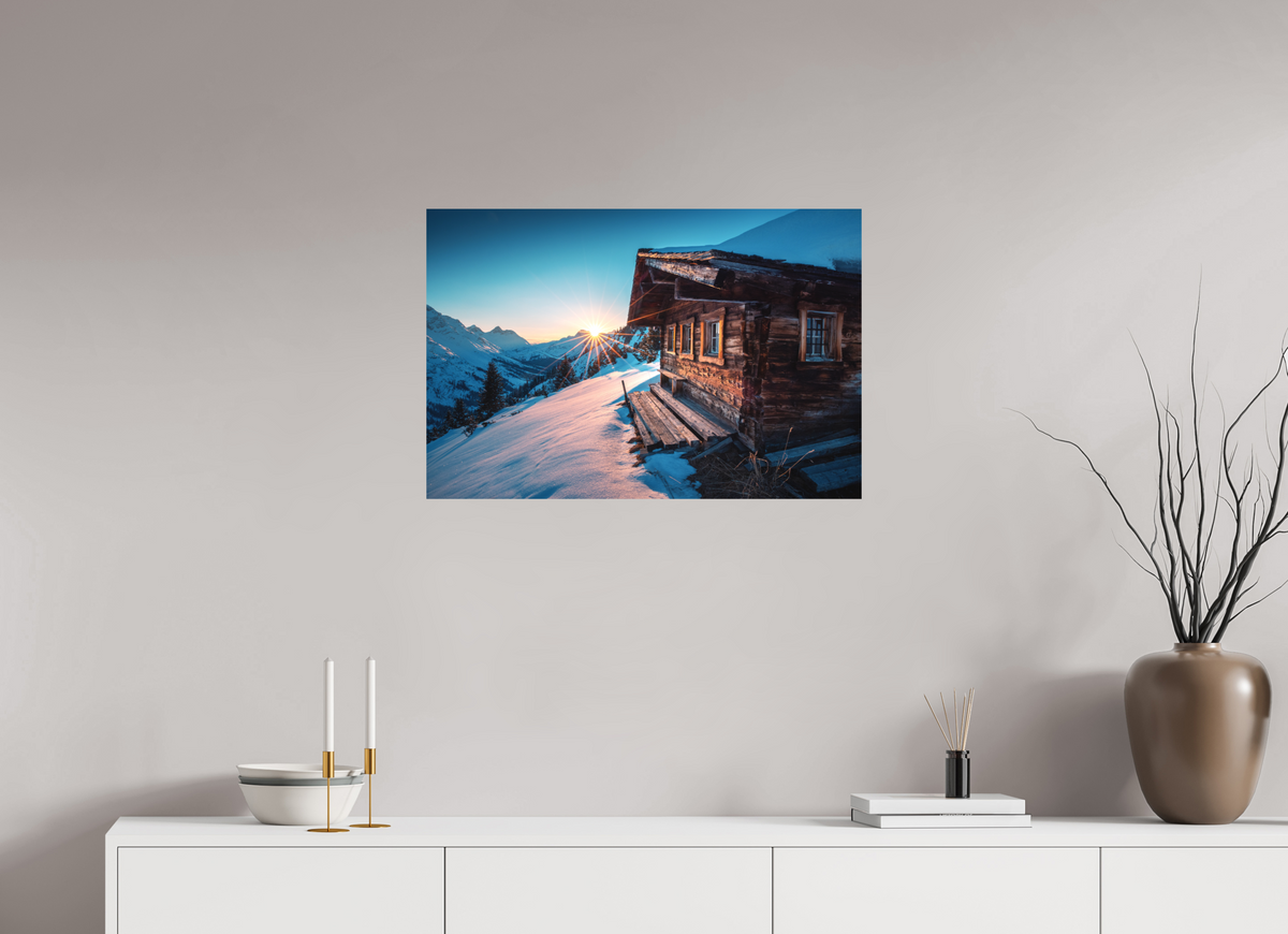 75 x 50 cm, Papierprint ohne Rahmen Zuger Hütte, Arlberg