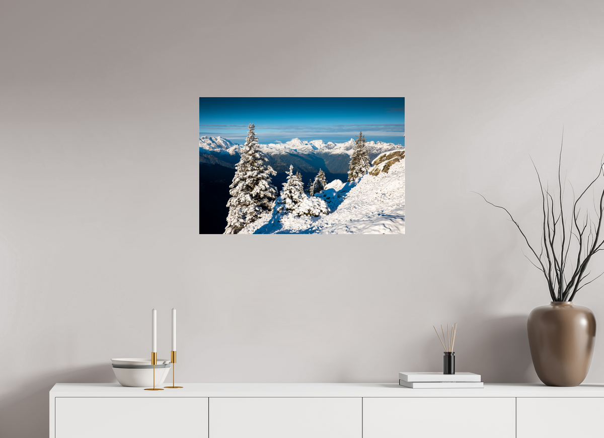 75 x 50 cm, Photo Print Under Acrylic Glass Muttjoechle Snowy Alps Sunrise, Vorarlberg