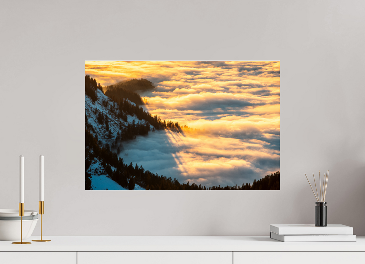 60 x 40 cm, Photo Print Under Acrylic Glass Sea of Fog at the Hohe Matona, Vorarlberg