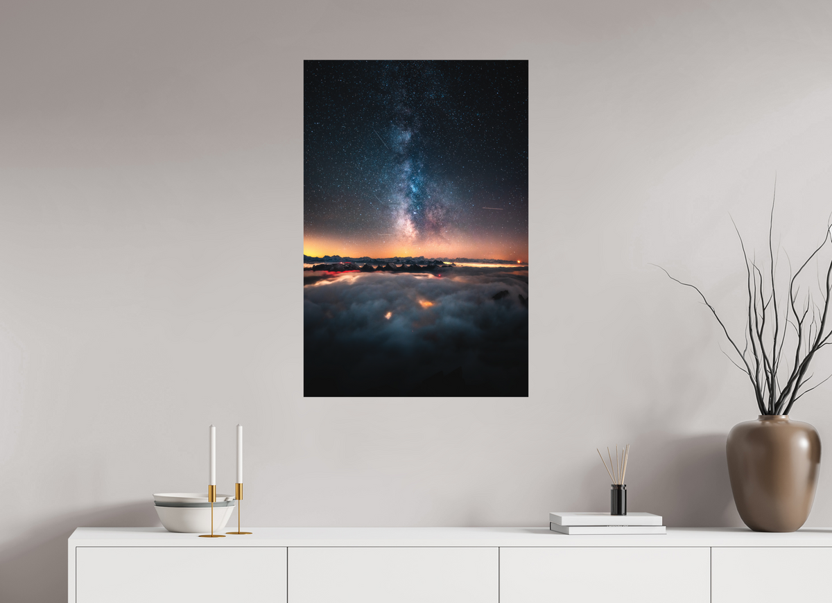 60 x 90 cm, Papierprint ohne Rahmen Säntis Milky Way at Night, Switzerland