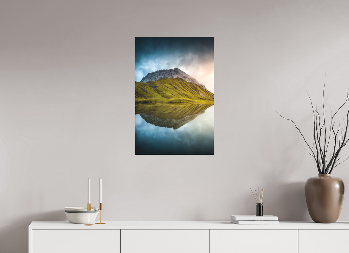 50 x 75 cm, Papierprint ohne Rahmen Morning Light at the Monzabonsee, Zürs