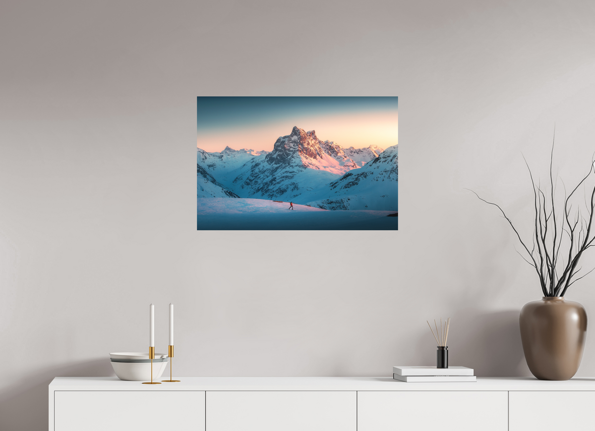 75 x 50 cm, Papierprint ohne Rahmen Pateriol Alpenglow, Austria Alps