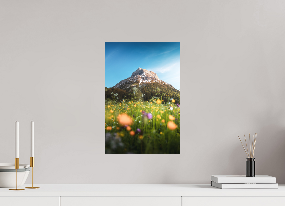 30 x 45 cm, Papierprint ohne Rahmen Omeshorn in the Sunset Glow, Lech