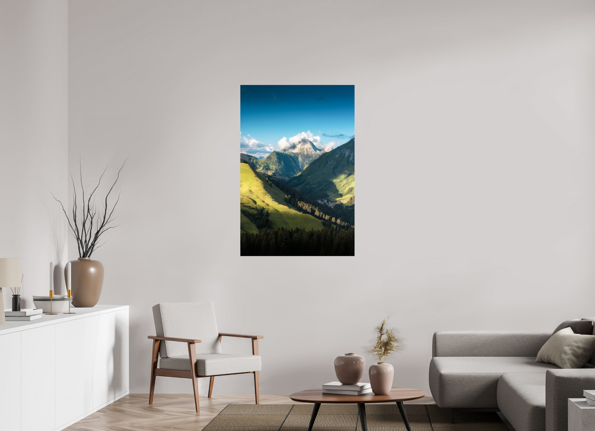 80 x 120 cm, Photo Print Under Acrylic Glass Biberkopf Valley, Warth