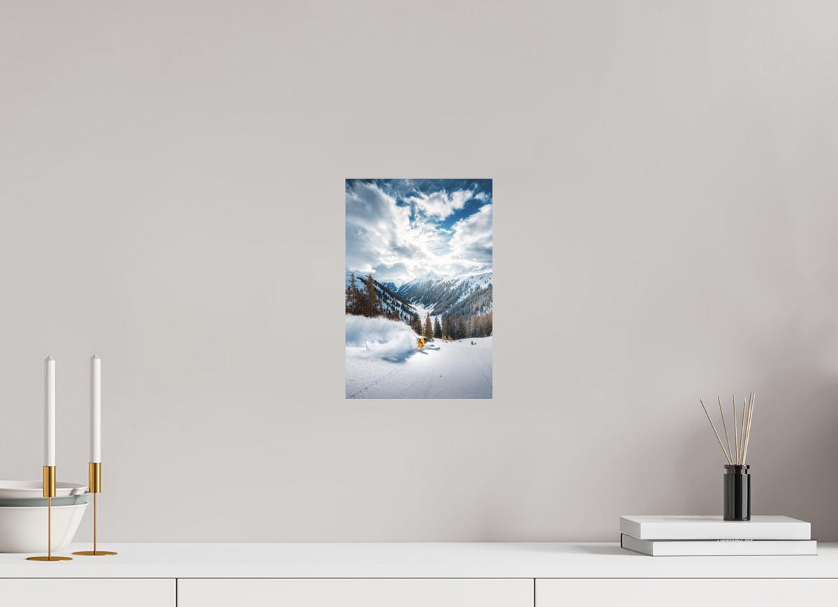20 x 30 cm, Papierprint ohne Rahmen Freeride in Deep Powder, Arlberg