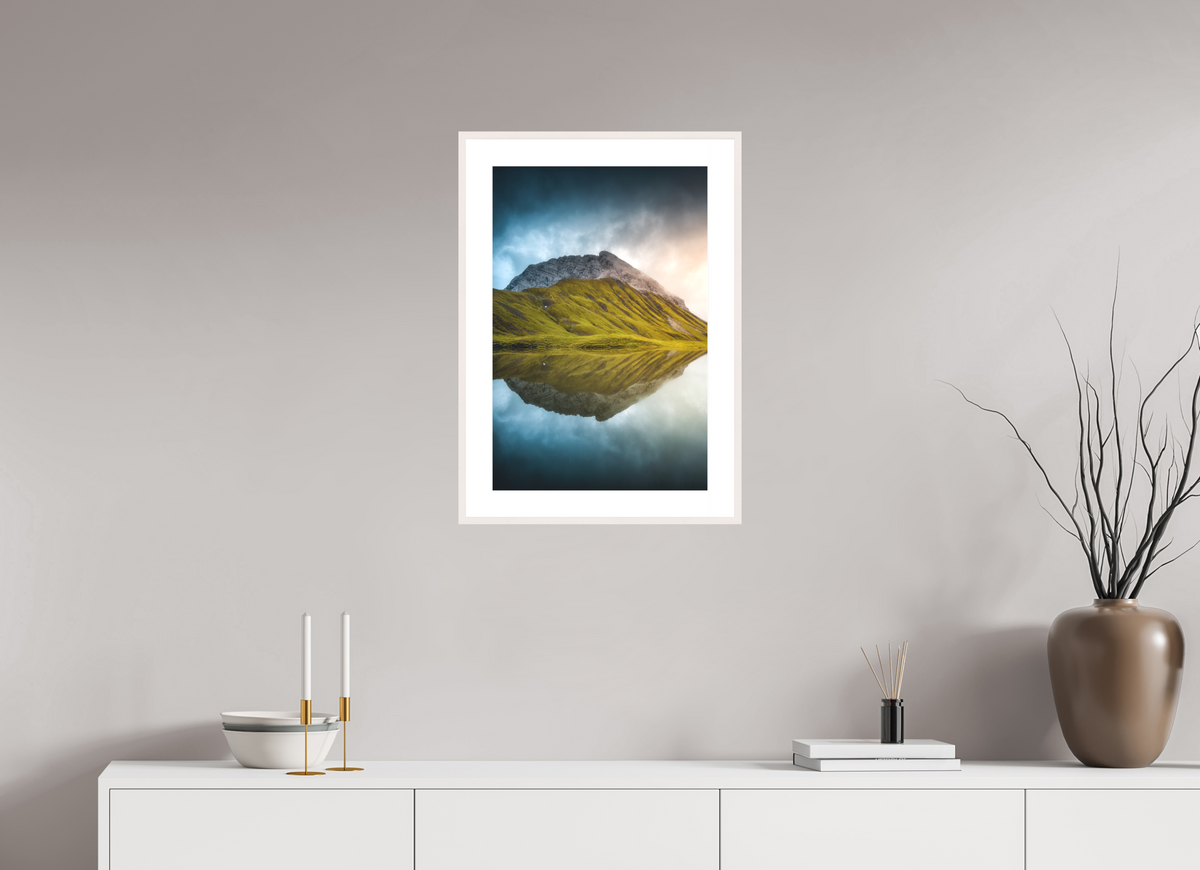 40 x 60 cm, Rahmen-Weiß Morning Light at the Monzabonsee, Zürs