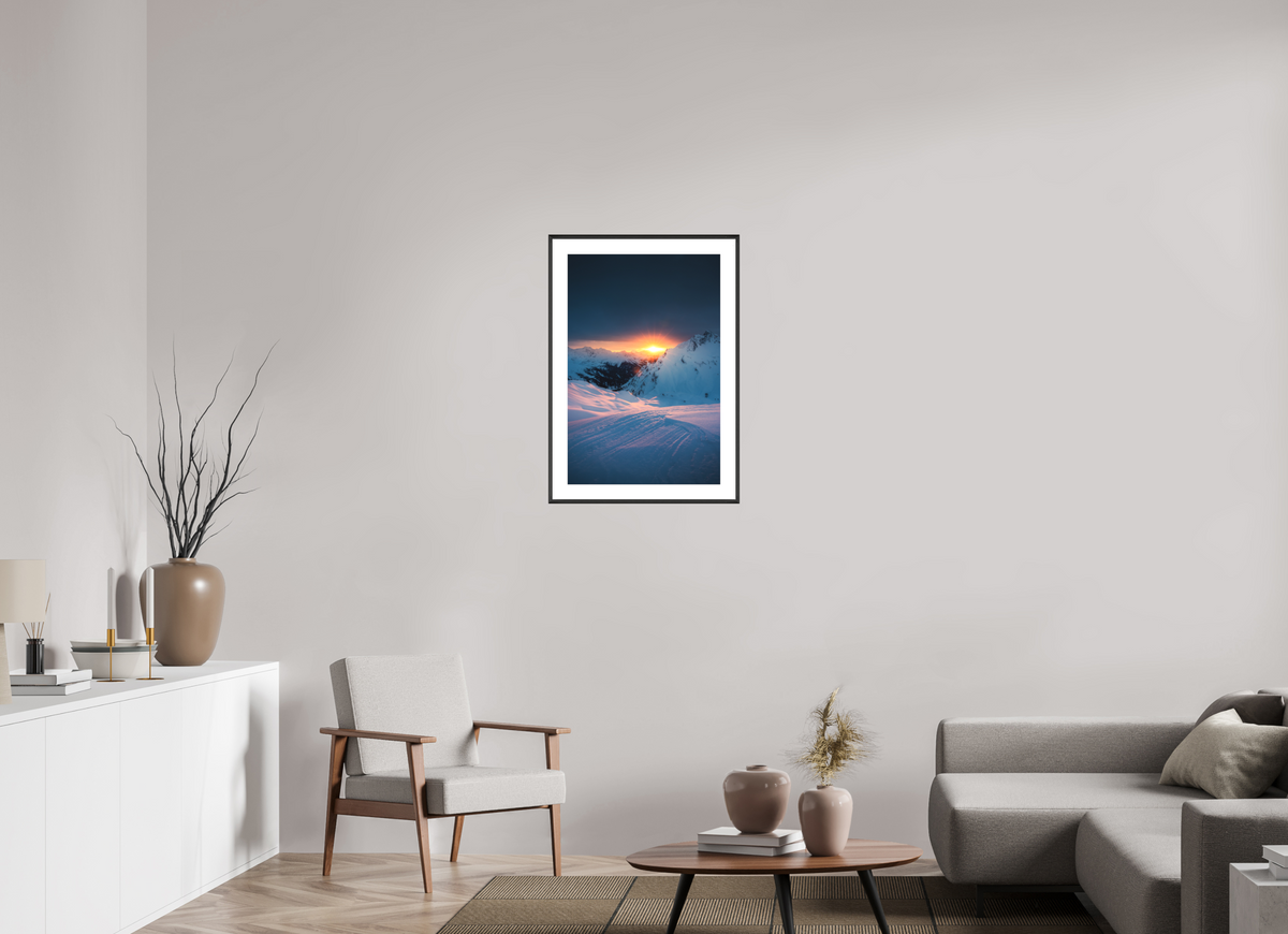 50 x 75 cm, Rahmen-Schwarz Sunset Above Zürs, Arlberg
