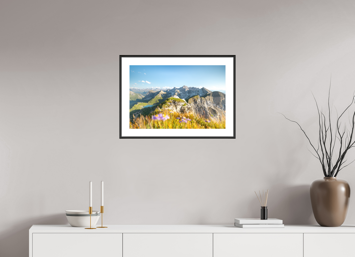 60 x 40 cm, Rahmen-Schwarz Omeshorn Summer Hike, Austria Arlberg