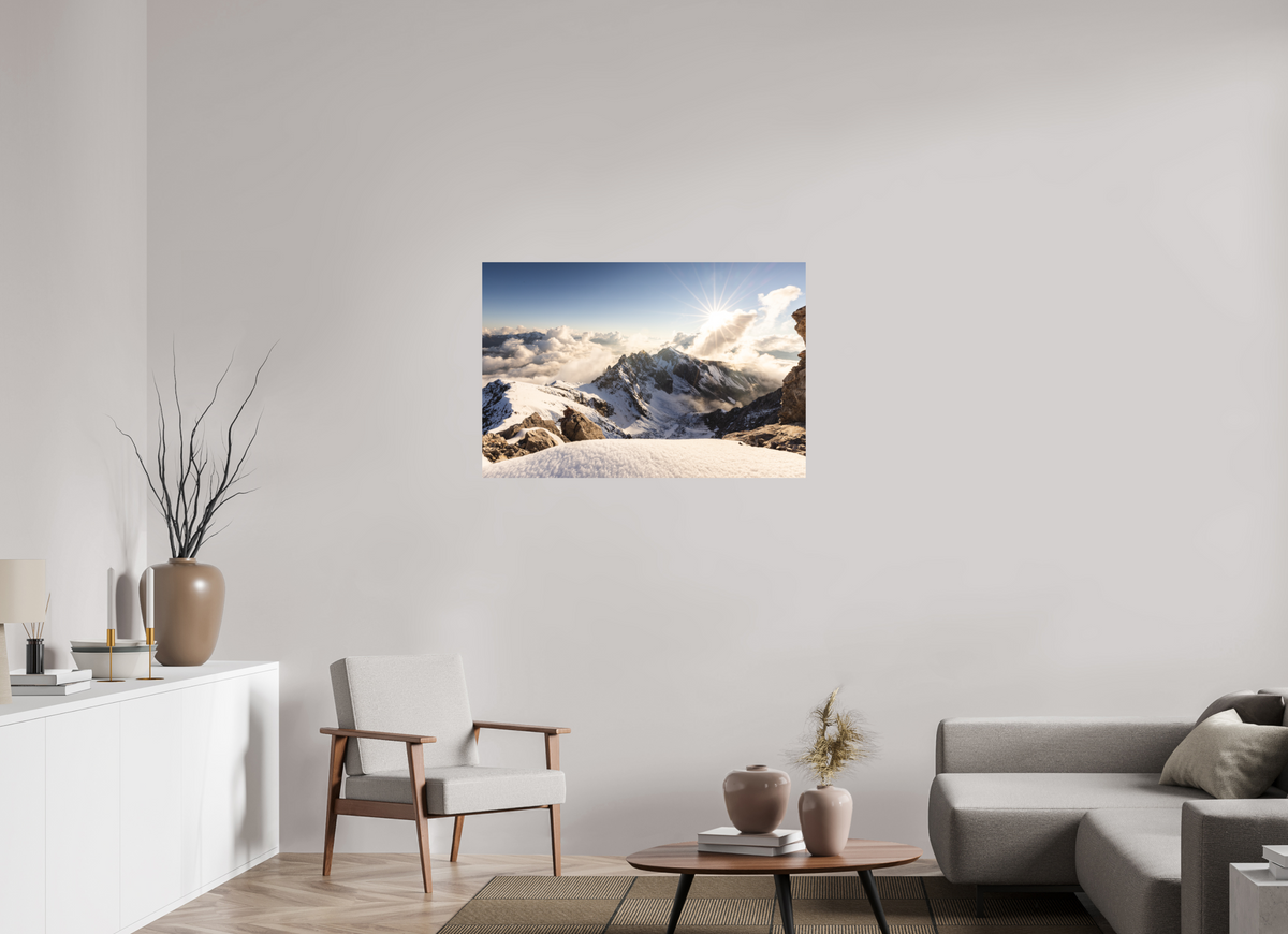 105 x 70 cm, Papierprint ohne Rahmen Dramatic Sunset at the Valluga, Arlberg