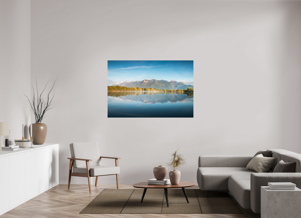 150 x 100 cm, Photo Print Under Acrylic Glass Baggerlöcher Reflection, Feldkirch