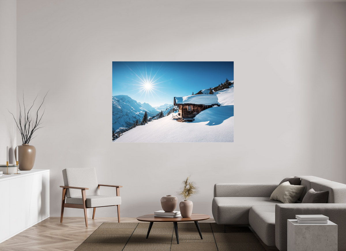 180 x 120 cm, Photo Print Under Acrylic Glass Zug Hütte, Alpine Refuge, Arlberg