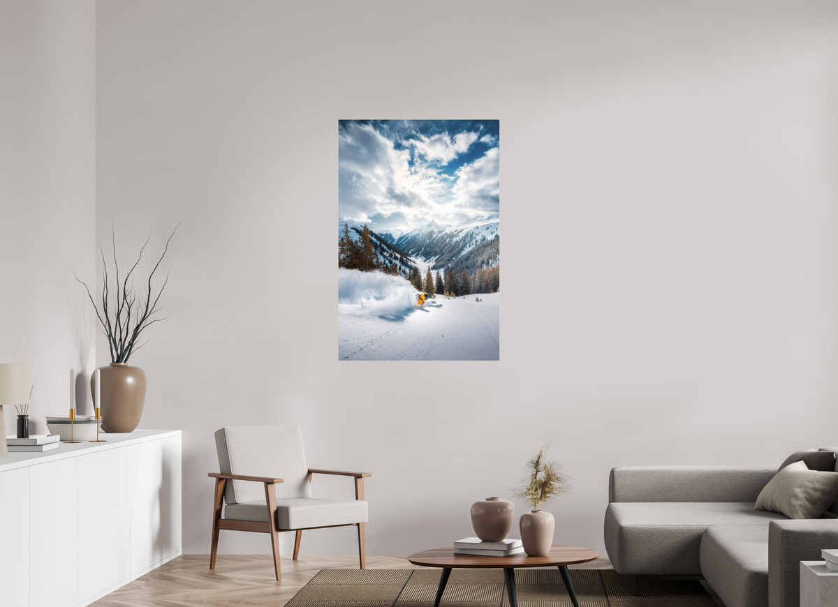 80 x 120 cm, Photo Print Under Acrylic Glass Freeride in Deep Powder, Arlberg