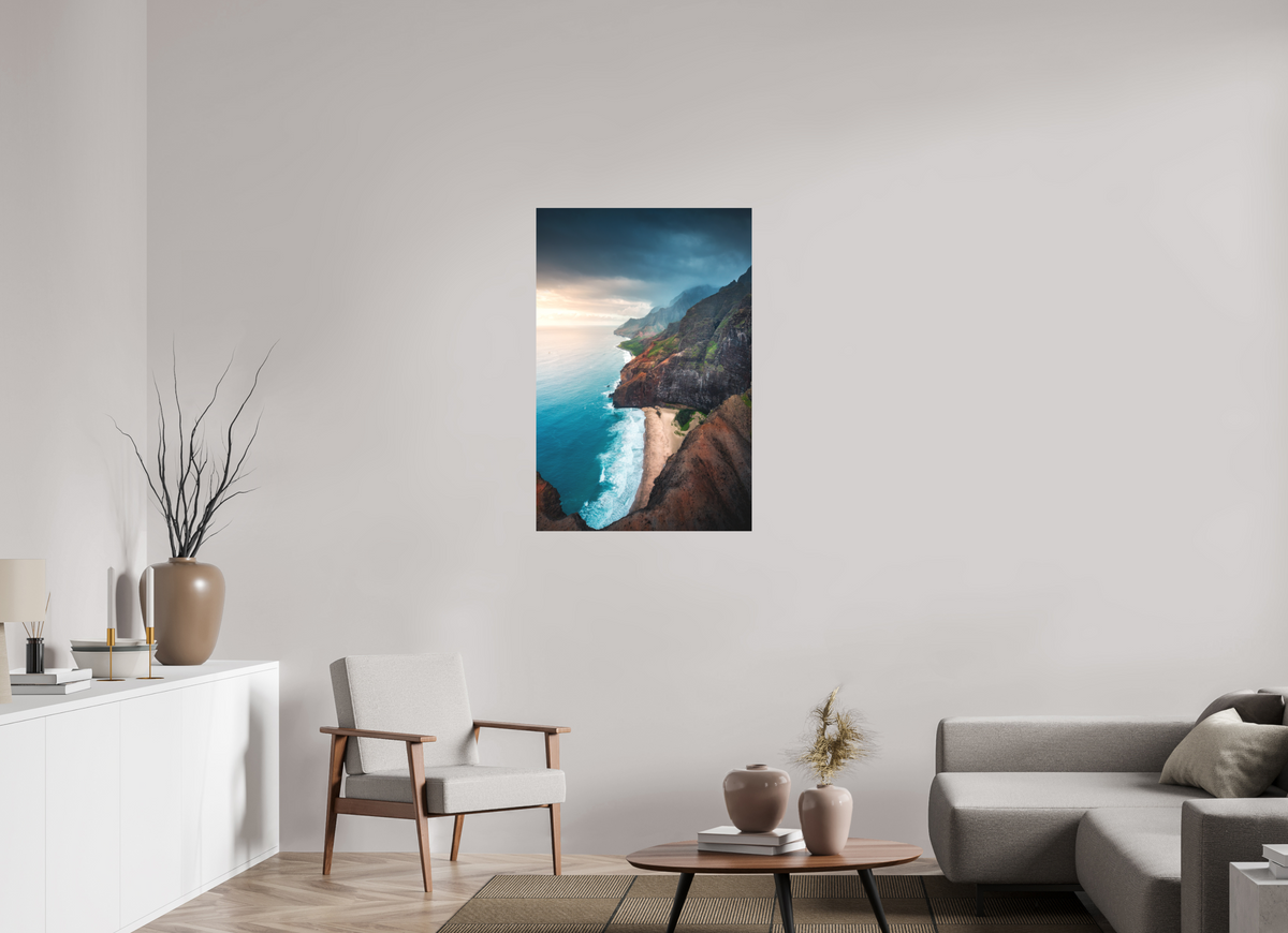 70 x 105 cm, Papierprint ohne Rahmen Coastline Viewpoint, Kauai