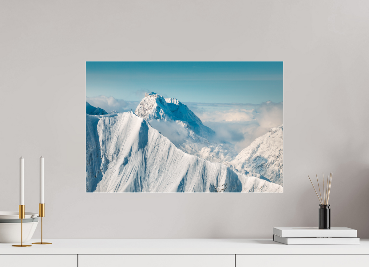 60 x 40 cm, Photo Print Under Acrylic Glass Omeshorn Cross with Rote Wand in Winter, Arlberg