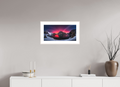 60 x 30 cm, Rahmen-Weiß Northern Lights over the Spullersee, Arlberg