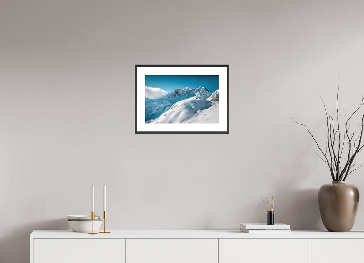 45 x 30 cm, Rahmen-Schwarz Freeride Curves, Lech Zürs