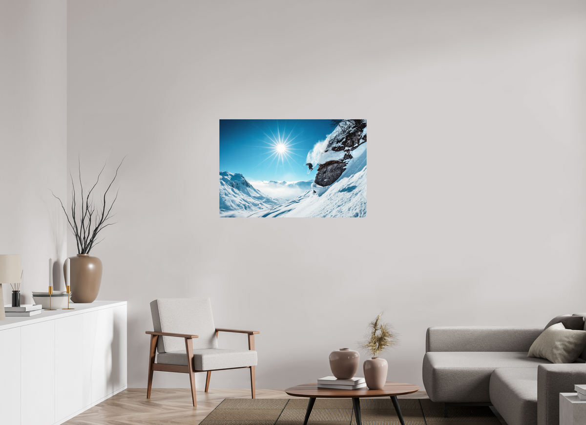 105 x 70 cm, Papierprint ohne Rahmen Freeride Jump, Lech Zürs