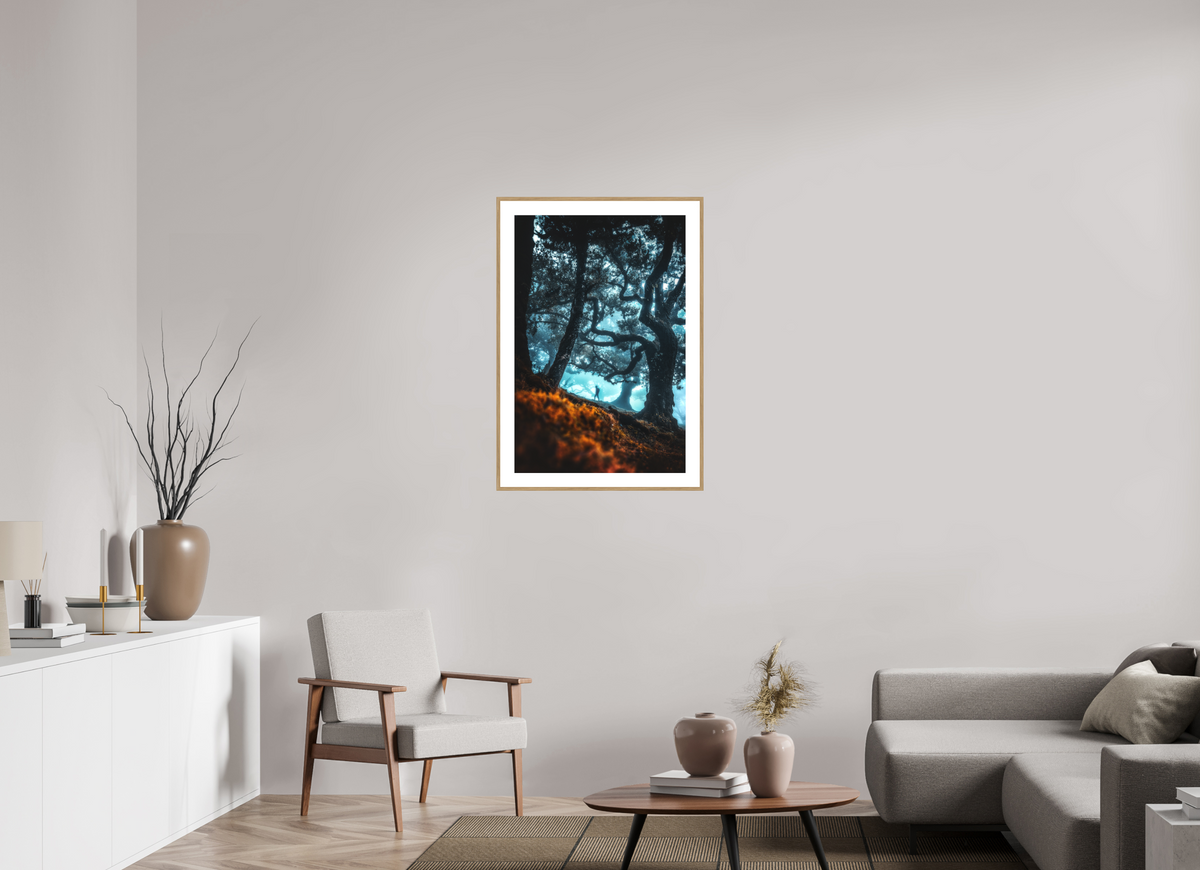 60 x 90 cm, Rahmen-Holzoptik Enchanted Forest, Fanal, Madeira