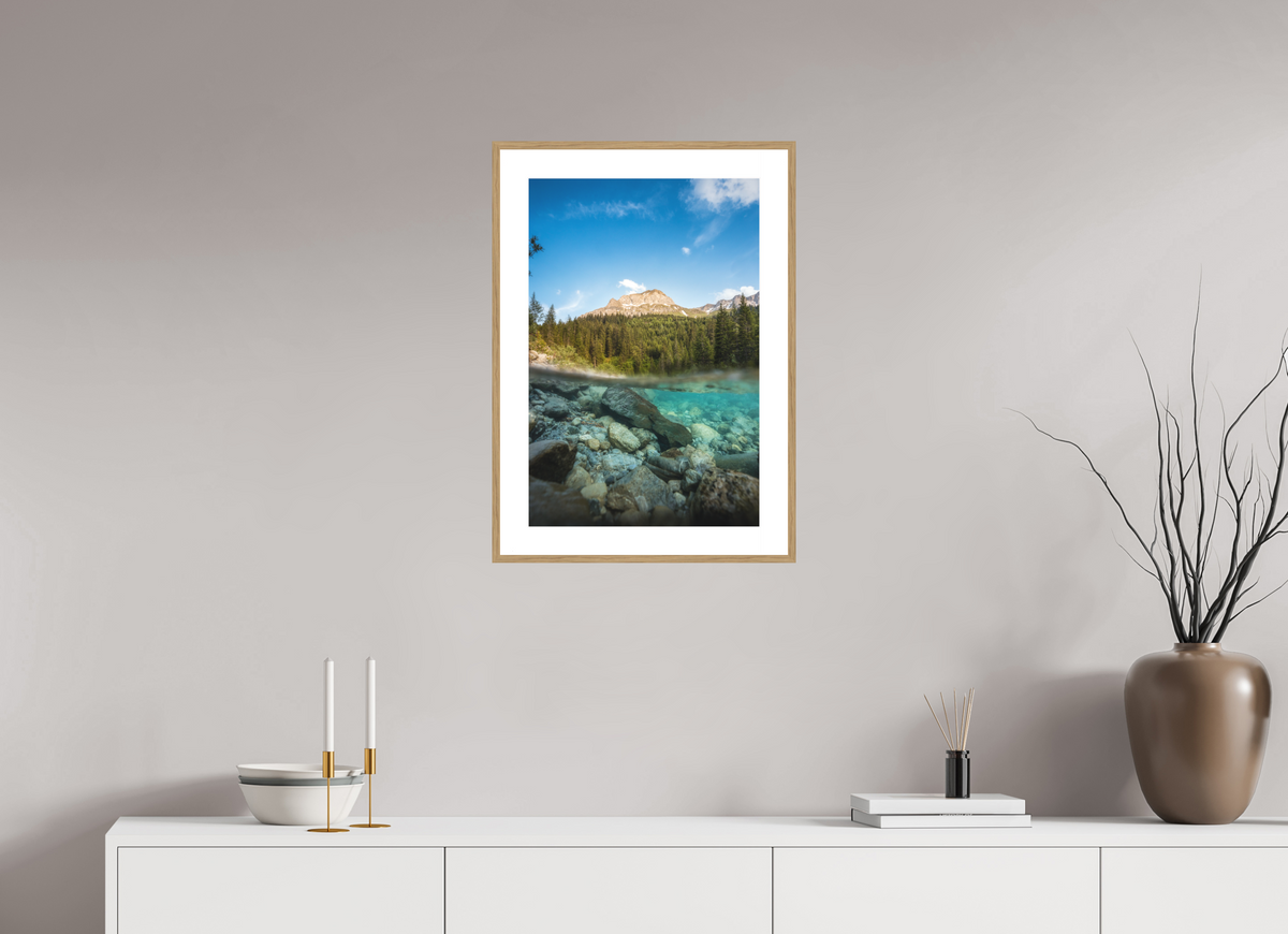 40 x 60 cm, Rahmen-Holzoptik Summer on the Lech River, Arlberg