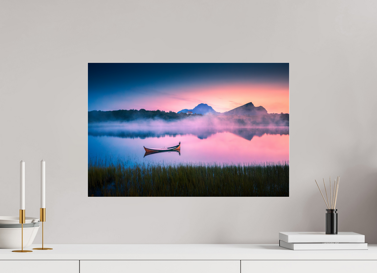 60 x 40 cm, Photo Print Under Acrylic Glass Evening Mood, Lofoten