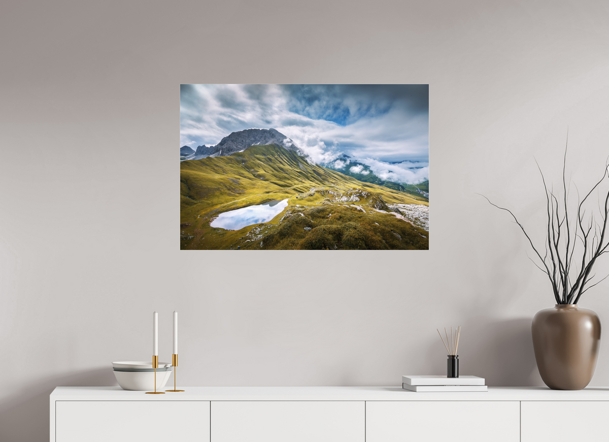 90 x 60 cm, Photo Print Under Acrylic Glass Monzabonsee Above Zürs
