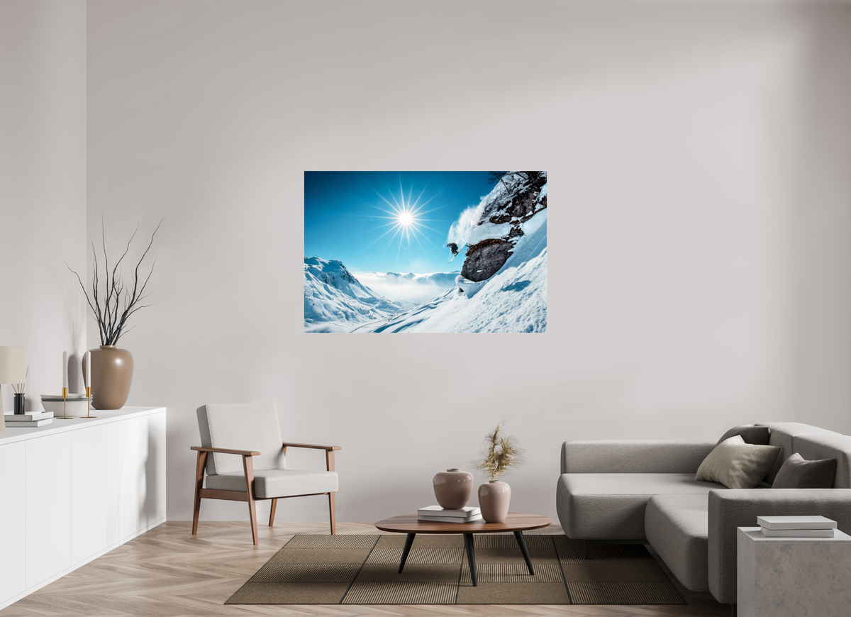150 x 100 cm, Photo Print Under Acrylic Glass Freeride Jump, Lech Zürs