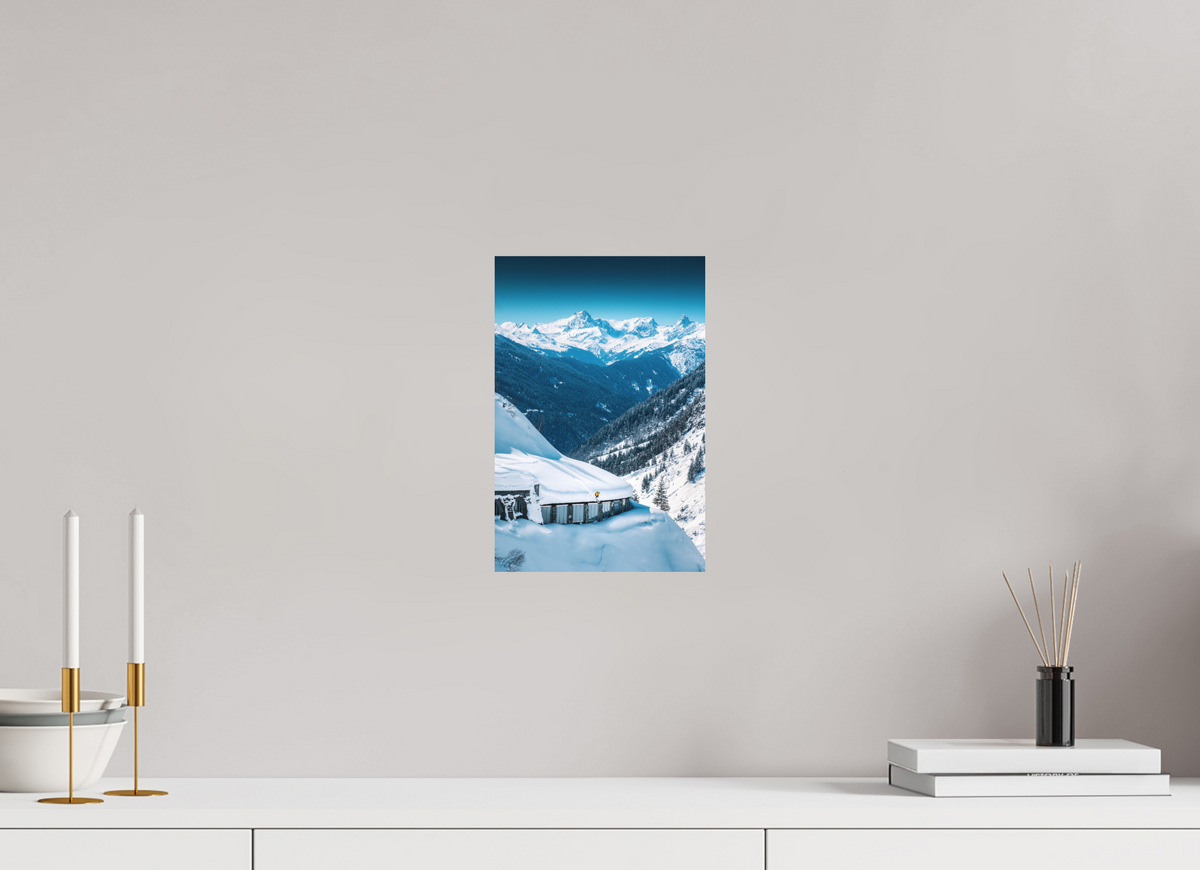 20 x 30 cm, Papierprint ohne Rahmen Ski Jump at the Flexenpass, Arlberg