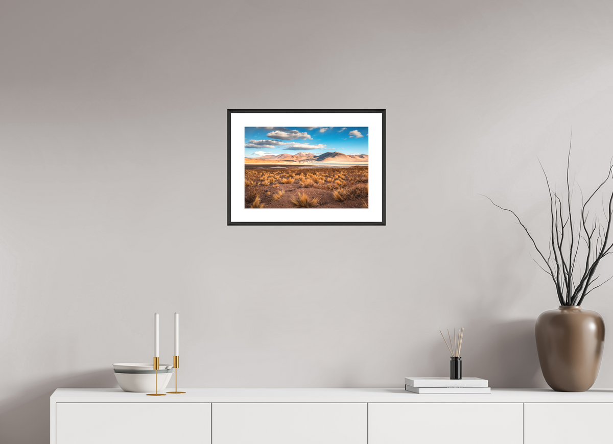 45 x 30 cm, Rahmen-Schwarz Golden Light in the Atacama Desert