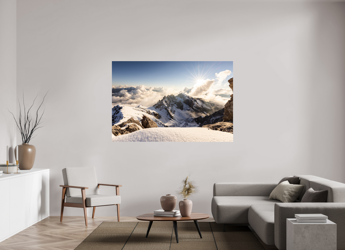 180 x 120 cm, Photo Print Under Acrylic Glass Dramatic Sunset at the Valluga, Arlberg