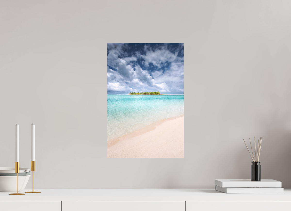 30 x 45 cm, Papierprint ohne Rahmen Tropical Coastline, Aitutaki