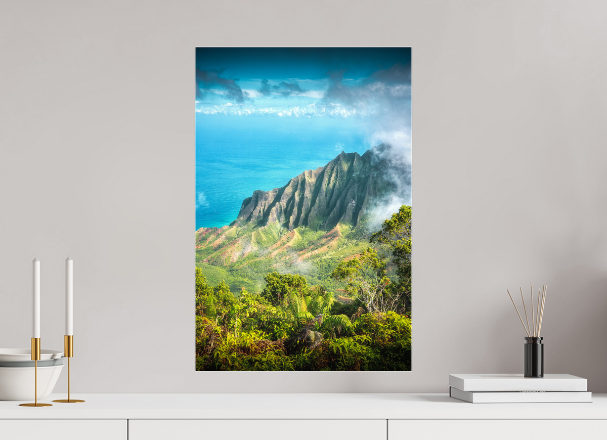 40 x 60 cm, Photo Print Under Acrylic Glass Kalalau Valley Viewpoint, Kauai Hawaii