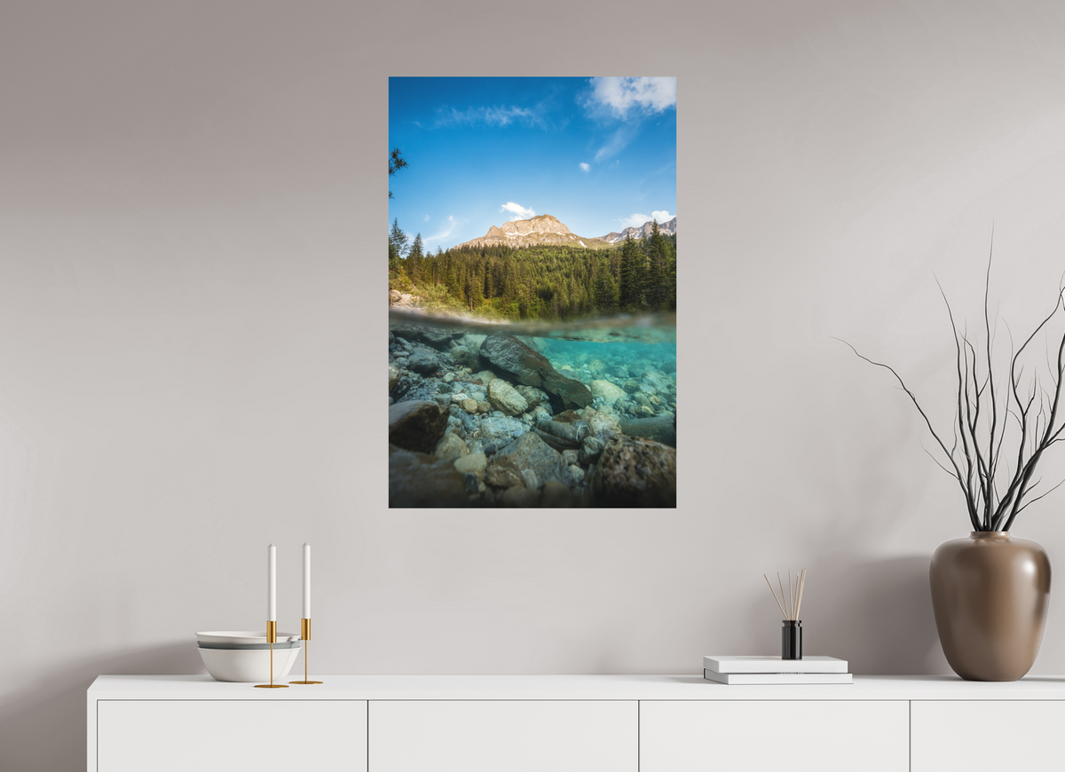 60 x 90 cm, Papierprint ohne Rahmen Summer on the Lech River, Arlberg