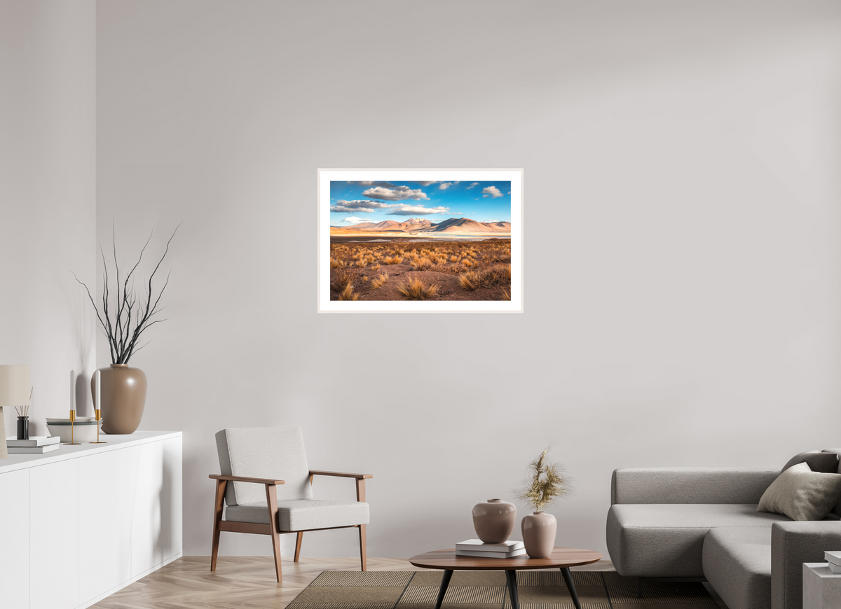 90 x 60 cm, Rahmen-Weiß Golden Light in the Atacama Desert