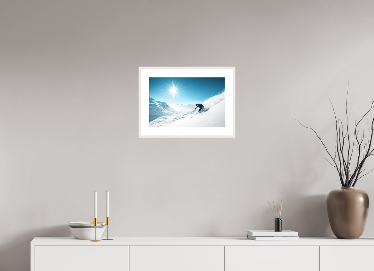 45 x 30 cm, Rahmen-Weiß Freeride Action, Zürs